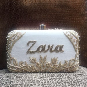 Bolsa clutch personalizada, bolsa clutch personalizada, presentes personalizados para mãe, presente para madrinha, bolsa com monograma, presente de casamento indiano, bolsa clutch bordada