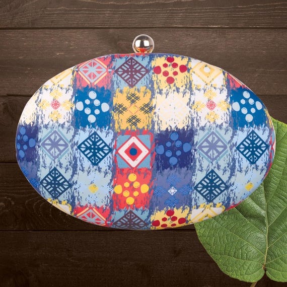 Petite Pochette Artisanale Motif éléphant - Style Indien, Multicolore, Occasion