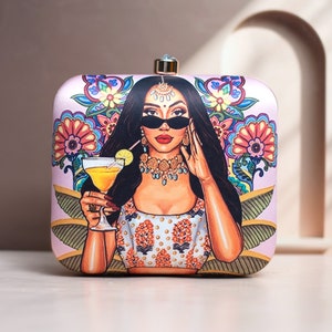 Traditionelle indische Kupplung, schrullige Kupplung, Geschenke für sie, Brautjungfer Geschenk, Designer-Tasche, mehrfarbige Kupplung, gedruckte Kupplung, Braut Hochzeitsgeschenk