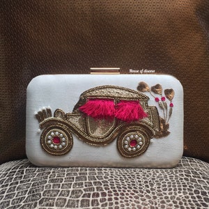Bolso de mano de coche antiguo, bolso de mano hecho a mano, bolso de mano de novia, accesorio indio, bolso de mano de moda, bolso de mano de fiesta, bolso de mano bordado, regalo de boda