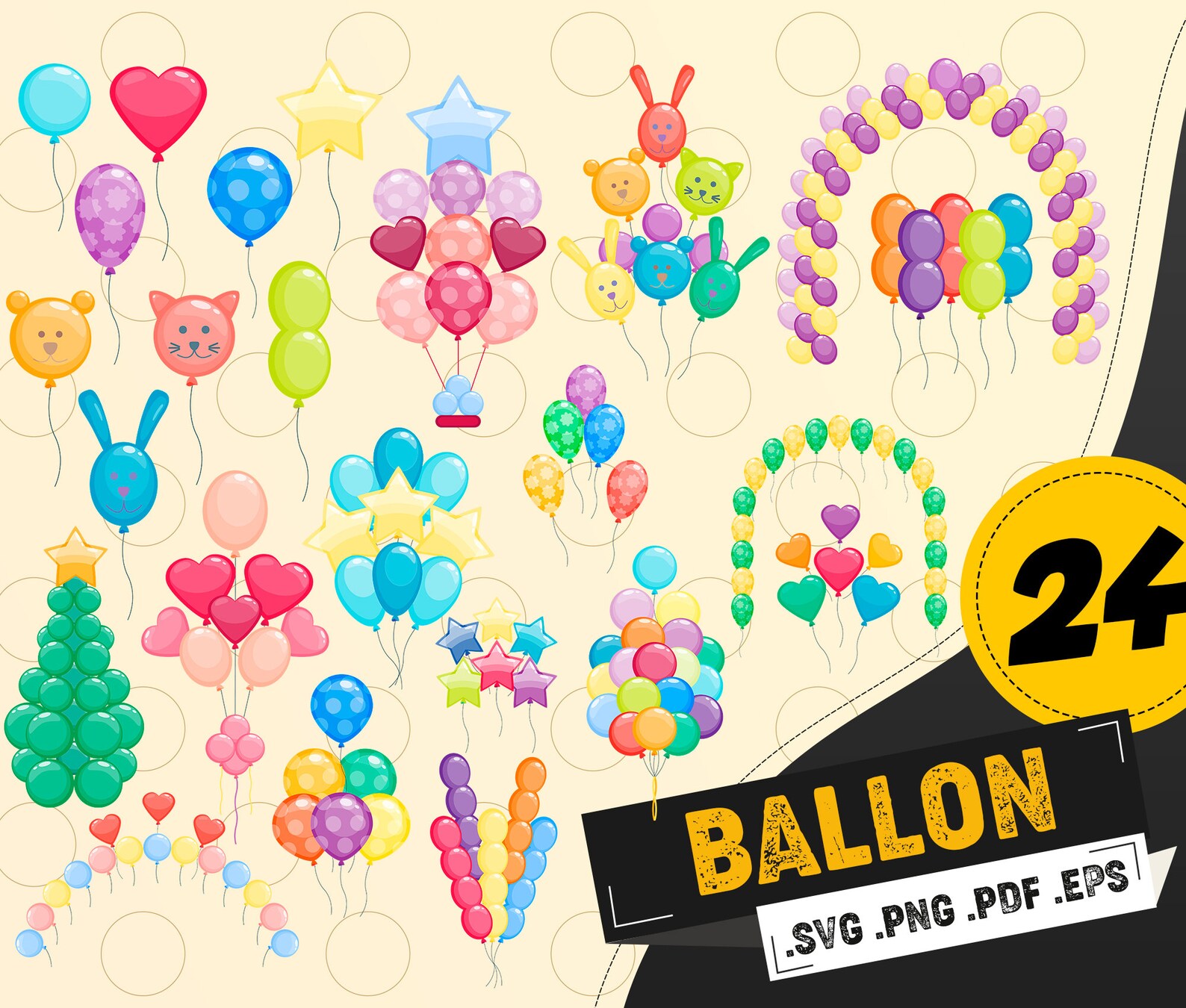 Ballons svg clipart ballon ballon cricut dessin animé Etsy