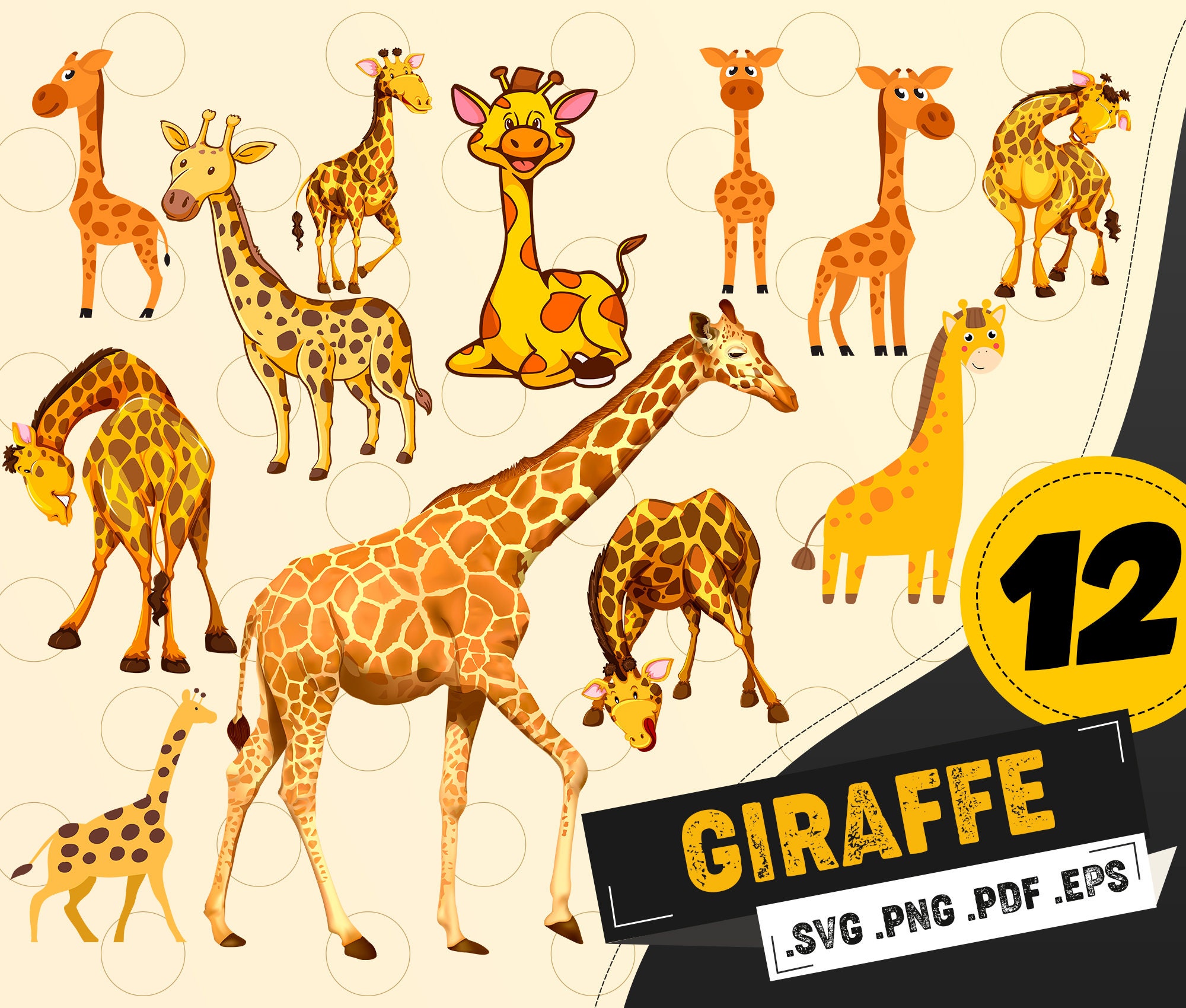 Giraffe Svg Giraffe Clipart Giraffegiraffe Filebaby Etsy