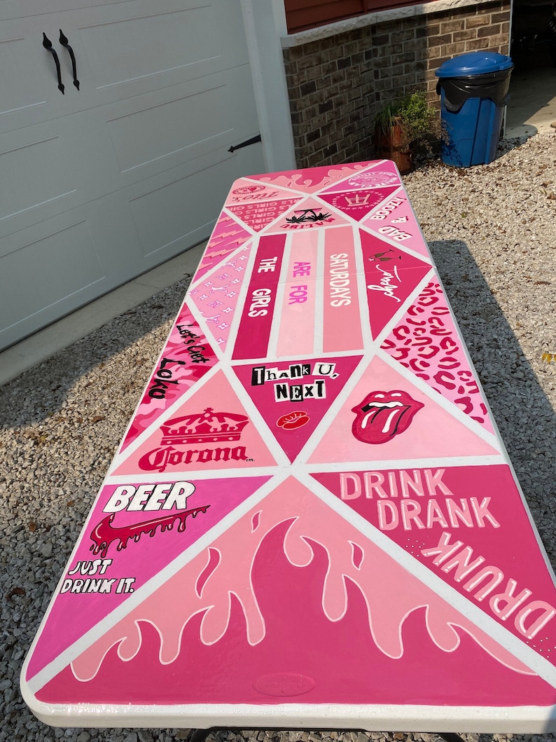Pink Beer Pong Table Etsy