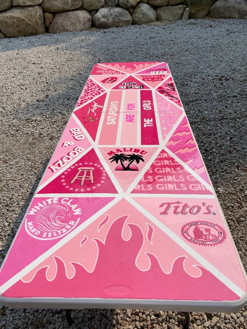 Pink Beer Pong Table Etsy