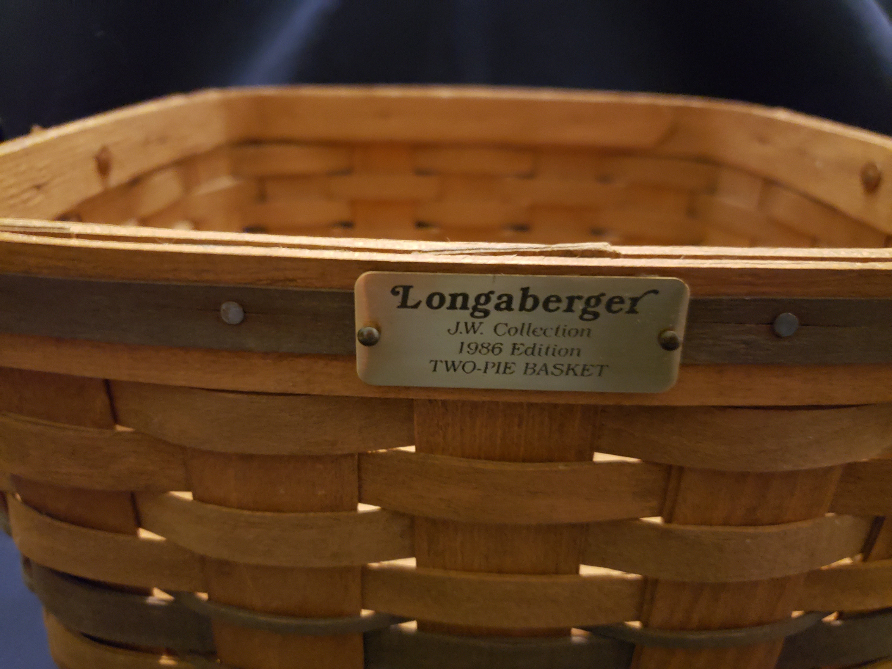 Longaberger 1986 Two Pie Basket Etsy