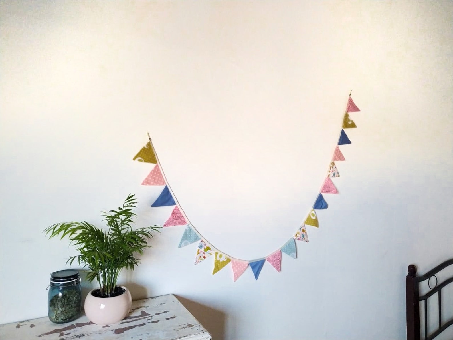 2 m textile flags garland wall decoration in the Etsy