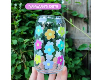 Flower Power Glass Can | Dishwasher Safe