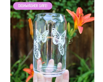 Butterfly Glass Can | Gift for Her