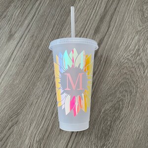 Sunflower Initial Cold Cup | Personalized Gift