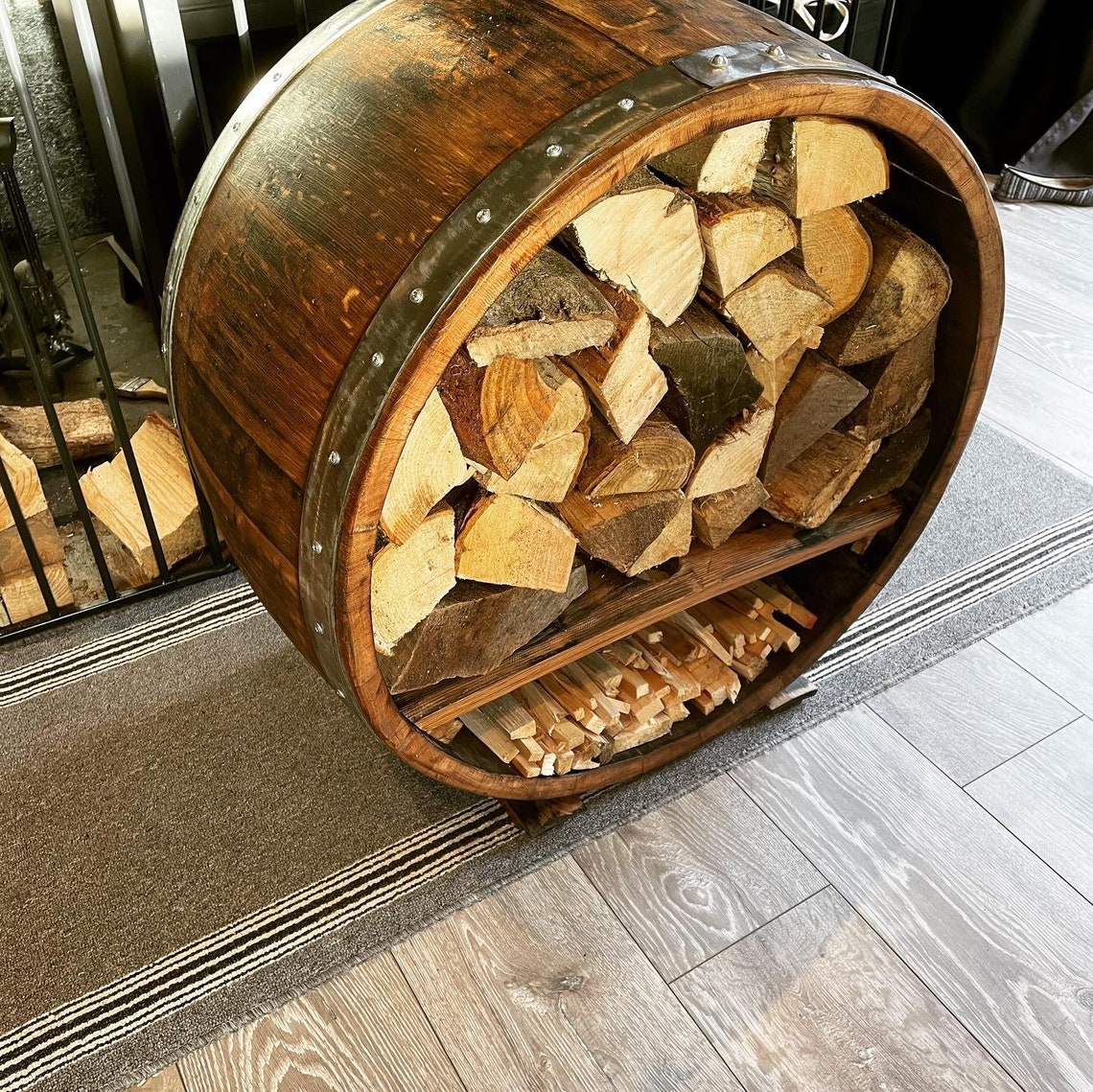Whisky Barrel Log and Kindling Store Etsy