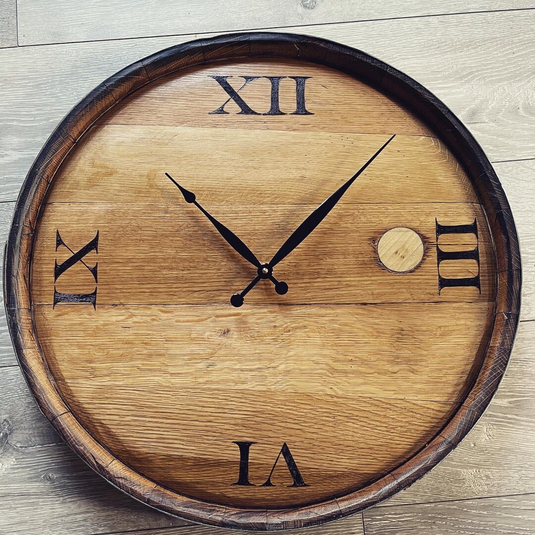 Whisky Barrel Top Clock Etsy