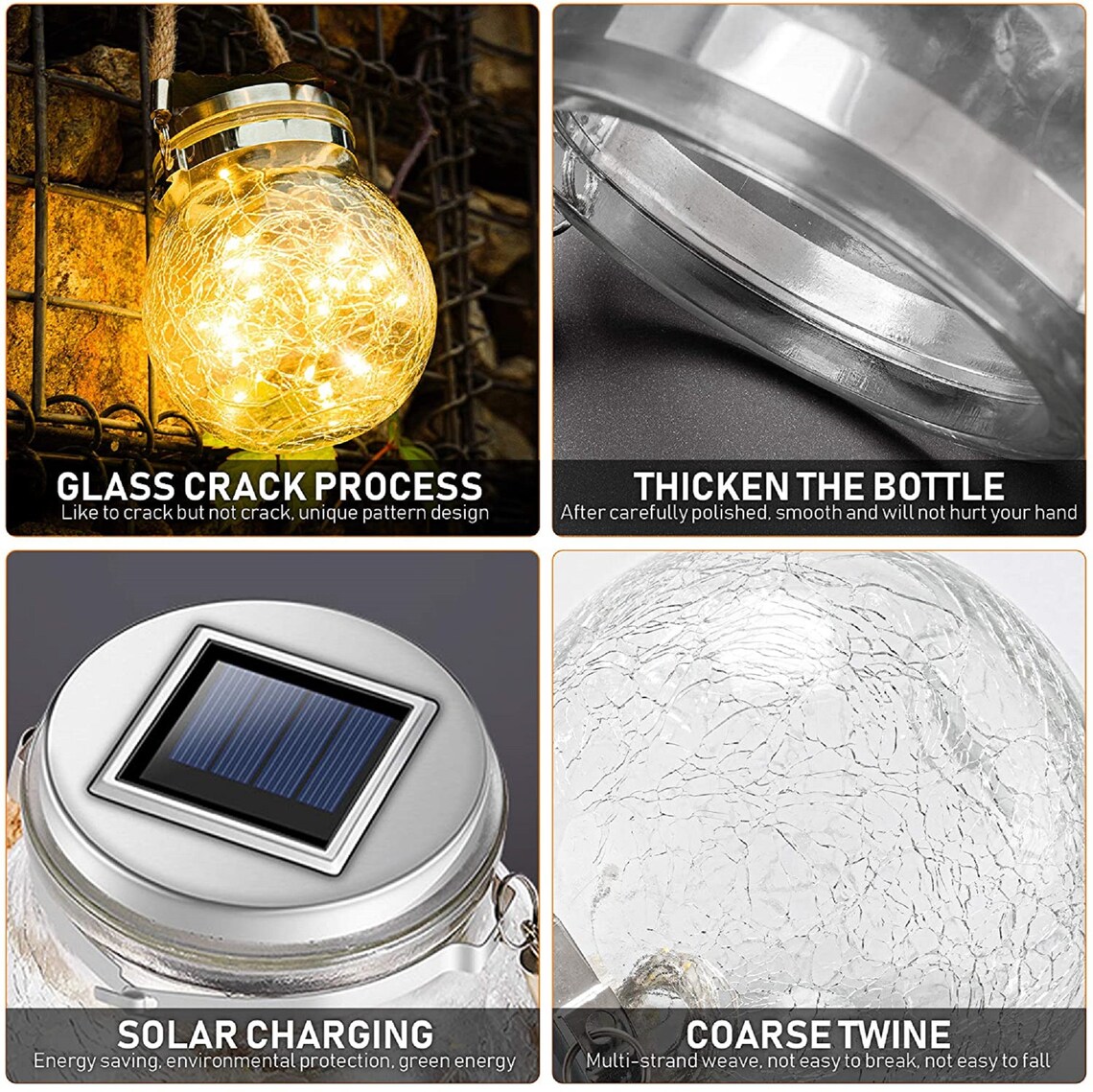 Luces solares al aire libre Linterna grande colgante o mesa | Etsy