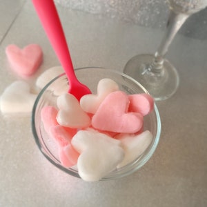 Gourmet Cotton Candy Hearts - Pink Vanilla & Cotton Candy Flavor!  Bridal showers, Party Favors, Custom Drinks, Fun treat to eat!