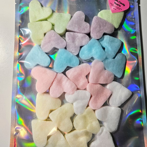 Gourmet Cotton Candy Hearts - Rainbow colors!  Perfect for Easter baskets, Bridal showers, Party Favors, Custom Drinks!