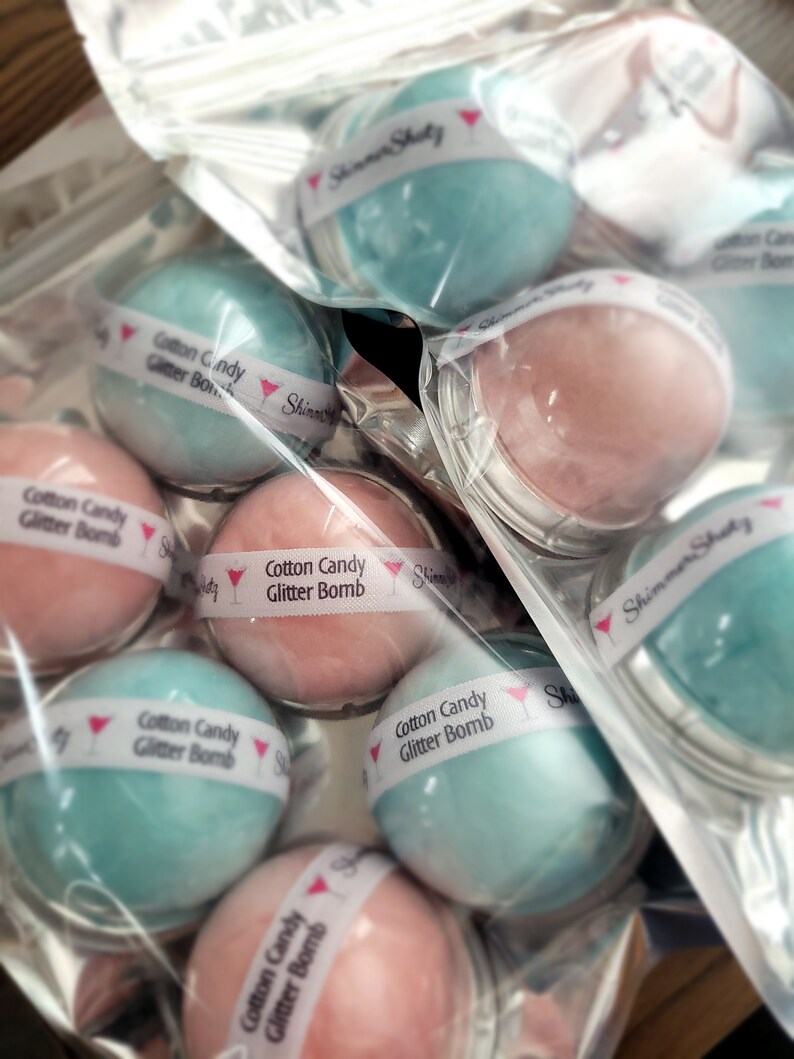 6 Bombs Cotton Candy Edible Glitter Bombs Pink Blue or Etsy