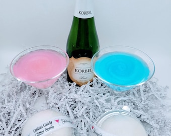 Silver Gender Reveal Cotton Candy Glitter Drink Bombs: Pink or Blue Glitter