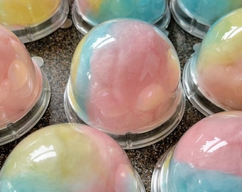 Silver - Rainbow Cotton Candy Bombs - perfect as Favors for Birthdays, Showers, Parties!  Option to add a Happy Birthday or Custom Sticker!