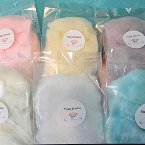 Gourmet Cotton Candy Favor Bags!  Option to add a Happy Birthday sticker or design your own Personalized/Custom sticker for any event!