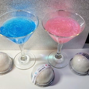Gold Gender Reveal Cotton Candy Glitter Drink Bombs: Pink or Blue Glitter Bild 2