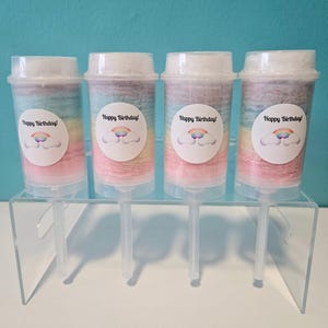 Rainbow Cotton Candy Push Pops: Gourmet Party Favors, custom sticker