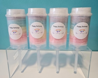 Rainbow Cotton Candy Push Pops: Gourmet Party Favors, custom sticker