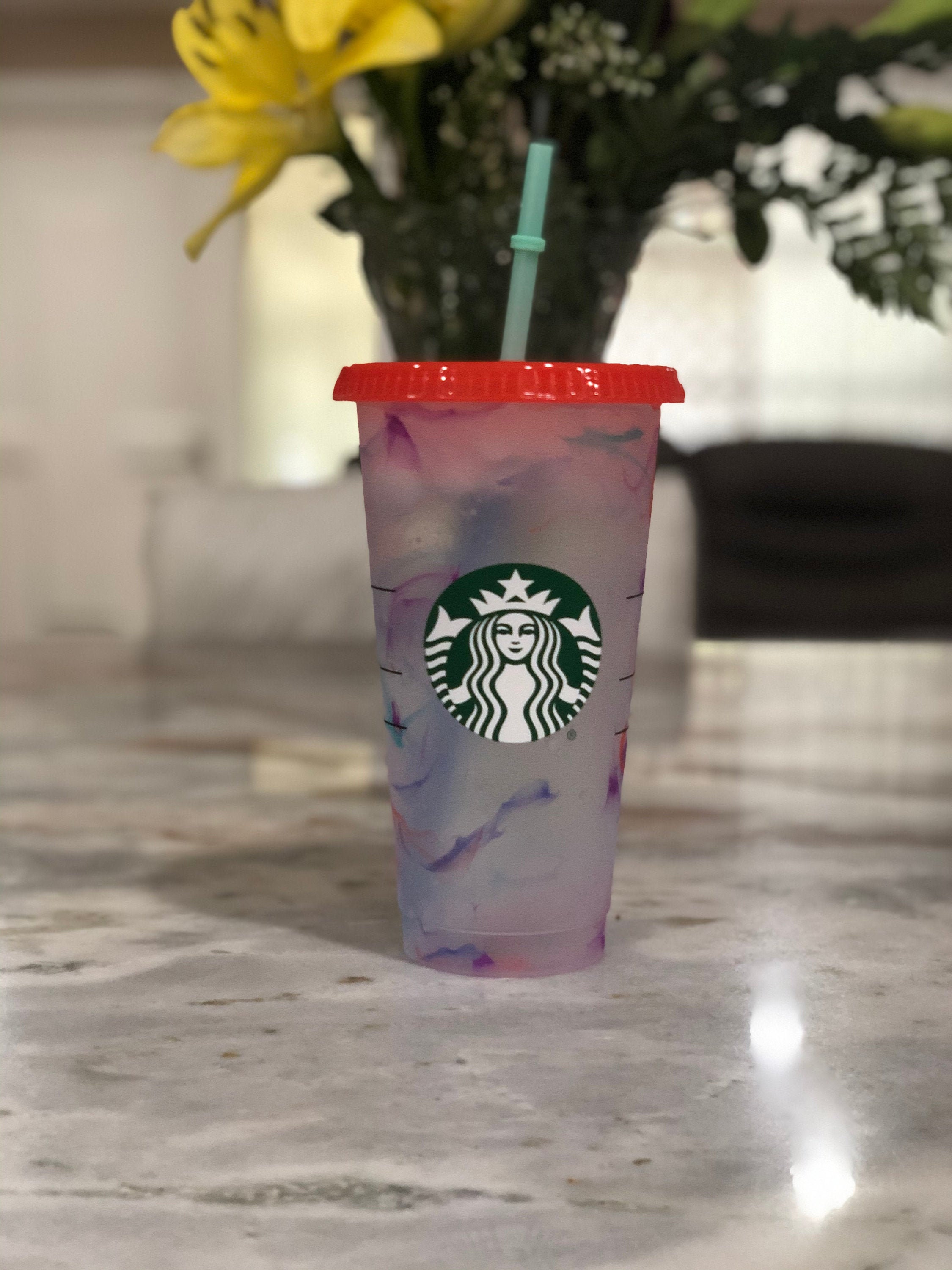 Starbucks Confetti Cup | Color Changing Marble Tumbler | Starbucks Marble  Color Changing Cup | Personalize Cup | Gift |