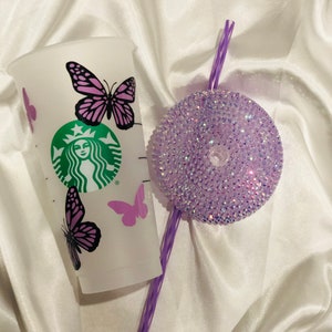 Butterfly Starbucks Cup | reusable cup |Custom Butterfly Cup | Personalized Starbucks butterfly Cup | Butterfly Bling Cup | Birthday Gift |