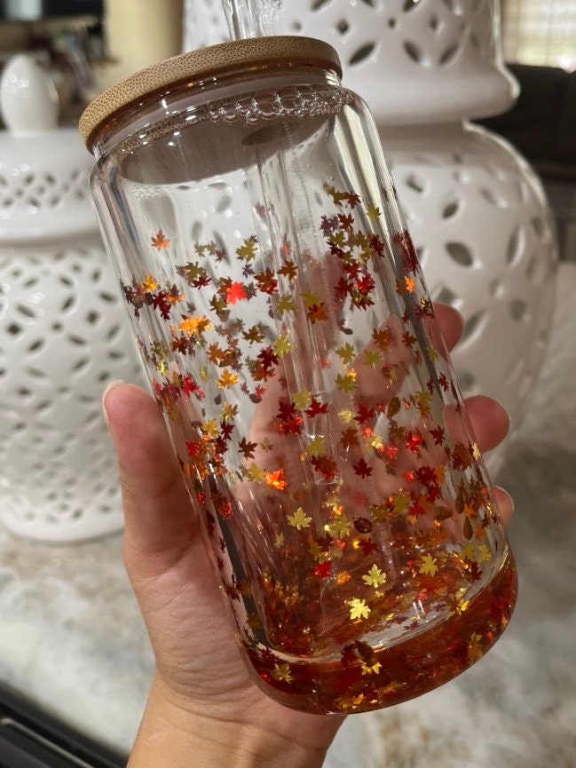 Snow Globe Glass Can Glass Snow Globe Can Glitter Cup Etsy