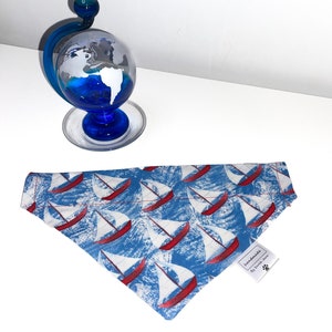 Whatever Floats Your Boat - Sailboat Cotton Over the Collar/Slip on Dog/Cat/Pet Bandanas