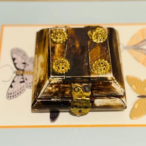 Indian wood and brass trinket box | Decorative Vintage Box| Trinket