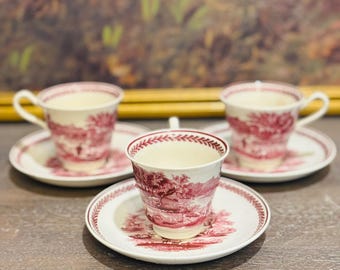 Wedgwood Devon Rose Teacups and Saucers, Set of 4 Pairs - Etsy