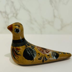 Brown Mexican Tonala Dove | Bird Sculptures | Wooden Painted Birds | Nature Home Decor | Home Decor Figures |
