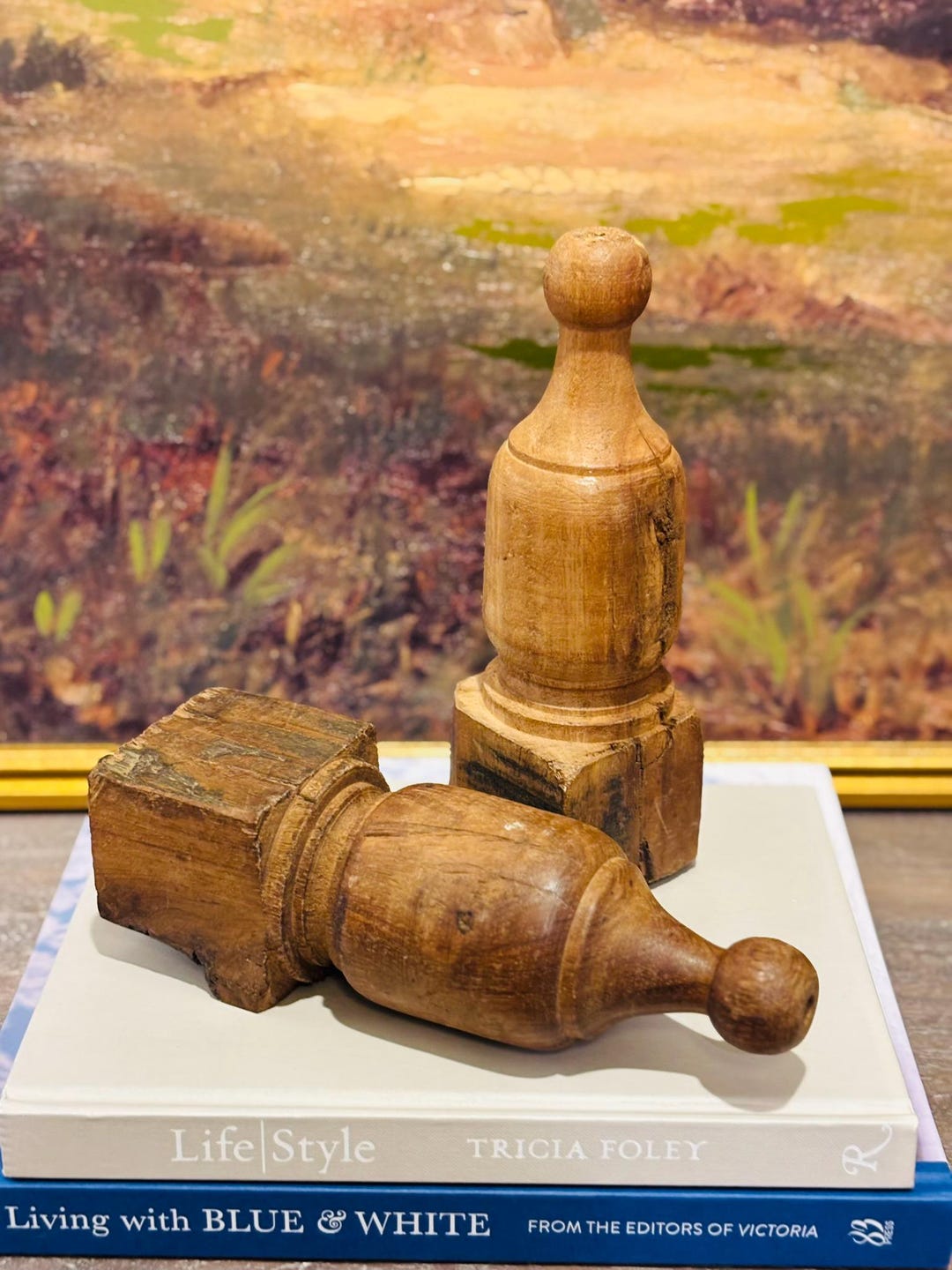Pair of Vintage Wood Architectural Finials | Rustic Primitive Salvage ...