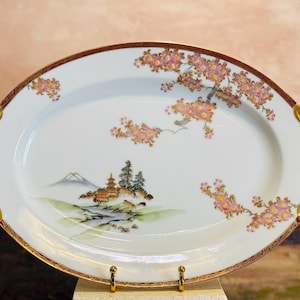 Kutani Chinoiserie Platter | Floral Serving Platters | Floral Home Decor | Asian Kitchen| Chinoiserie