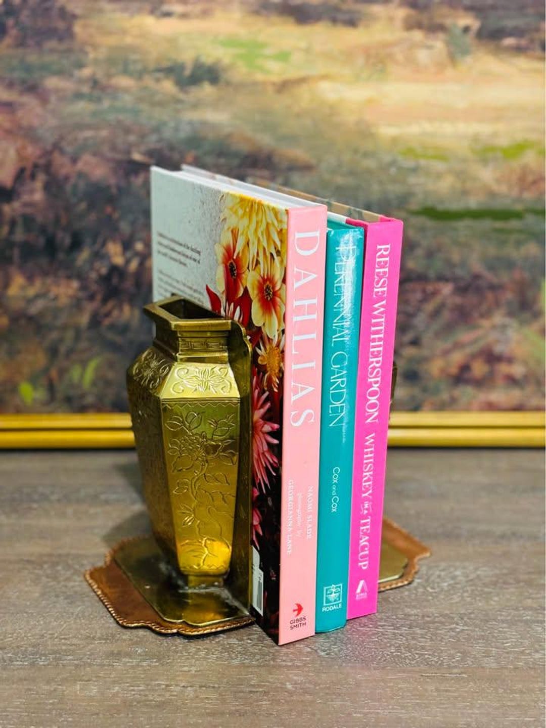 Set of Brass and Copper Asian Engraved Bookends | Asian-inspired Decor ...