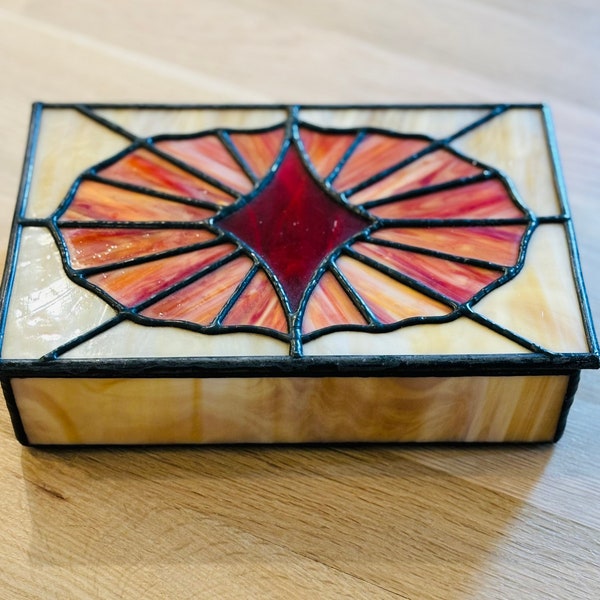 Vintage Stained Glass Box