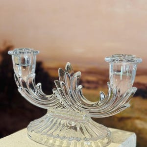 Double crystal candlestick| Vintage Brass Decor | Bohemian Decor |  Home Decor | Antique Candleholder