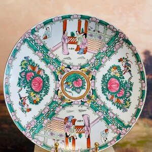 Rose medallion plate  | Chinoiserie Tableware | Collectible Chinese Plate | Gold Rimmed China | Famille Rose Porcelain