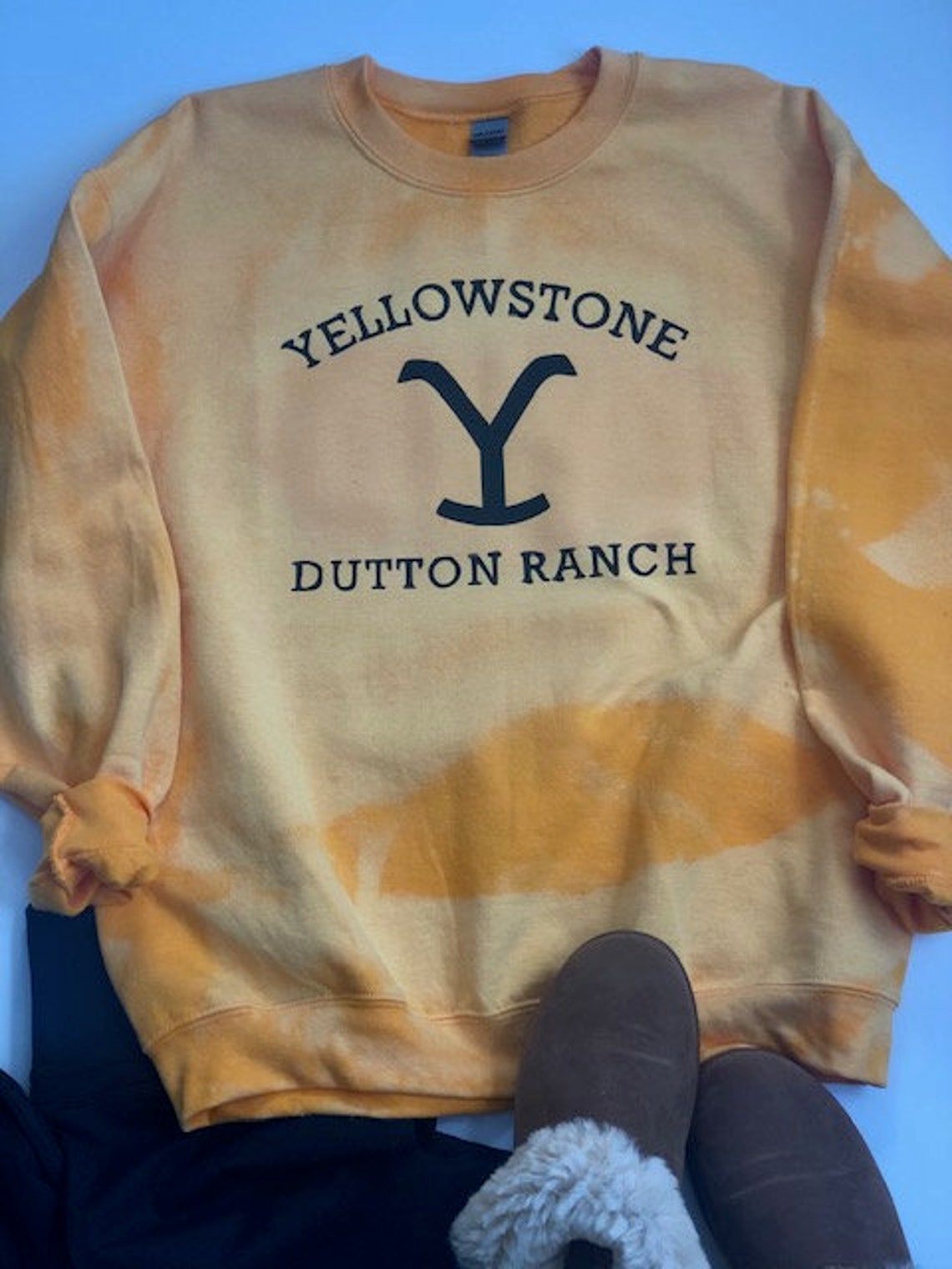yellow bleached sweatshirt