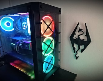 Skyrim Dragonborn Symbol Wandkunst - Elder Spiralen Gaming Dekor - 3D gedruckte Gamer Raum Dekoration