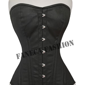 Double Steel Boned Heavy Duty Long Line Overbust Waist Trainer Cotton Corset 8555C