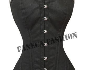 Double Steel Boned Heavy Duty Long Line Overbust Waist Trainer Cotton Corset 8555C