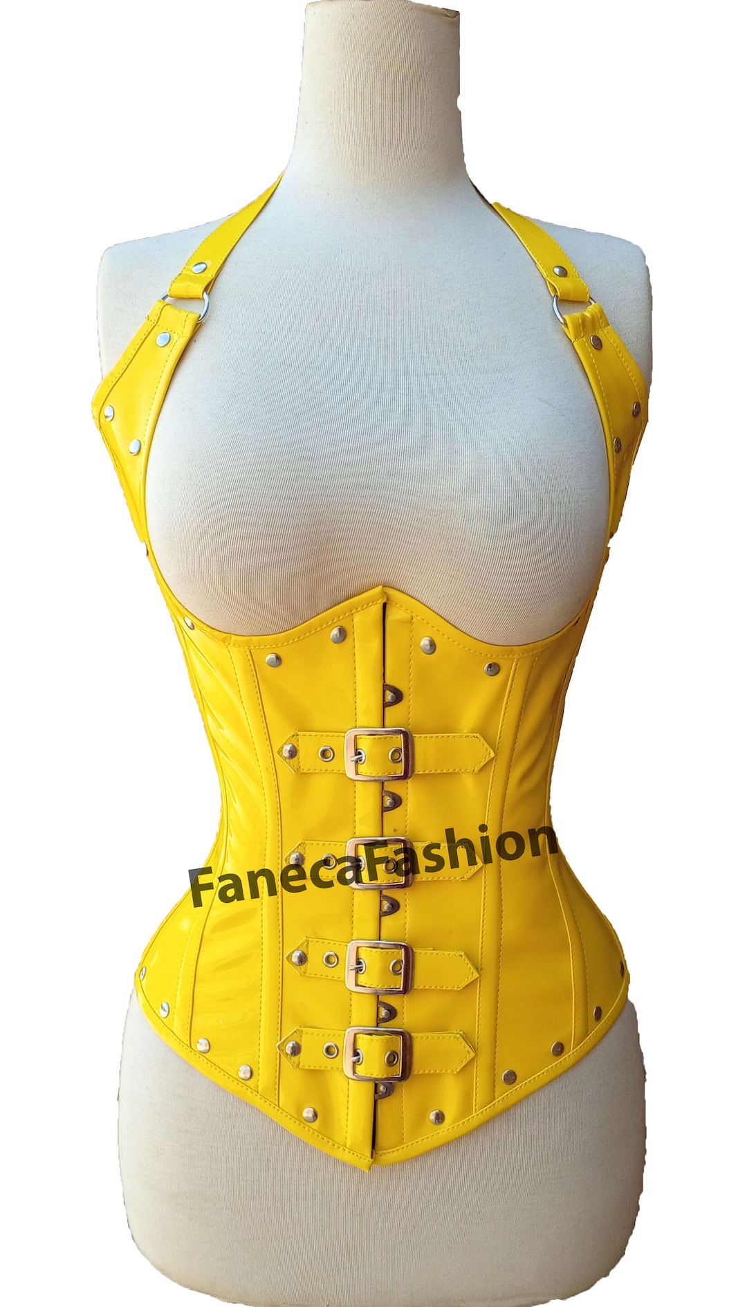 vintage yellow corset コルセット イギリス CorsetStreet Women's Steel Boned Yellow And Black Satin