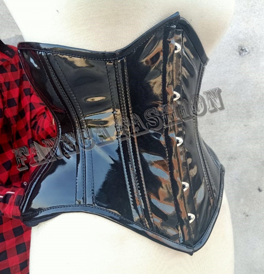 E-girl Corsetto sottoseno da donna, con lacci, in acciaio disossato