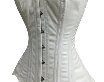 Heavy Duty Double Steel Boned Overbust Waist Trainer Twill Cotton Corset 8137C