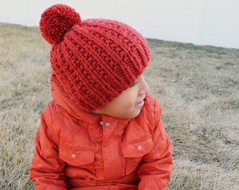 Handmade Knitted Pompom Beanie - Winter Hat for Women