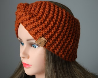 Handmade Knitted Twist Headband, Women's Winter Ear Warmer