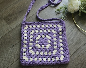 Handmade Crochet Crossbody Bag: 100% Cotton Yarn