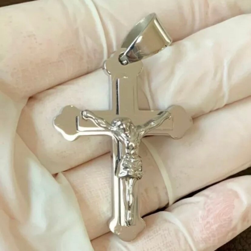 Gioielli Acciaio Inossidabile | Ciondolo Cristiano Con Catena - Foto 12