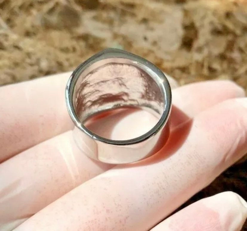 Anello Superman Da Uomo In Acciaio Inox Placcato Argento/nero Taglia 8 - Foto 5